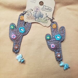 Justin Boots Multicolor Cactus Earrings